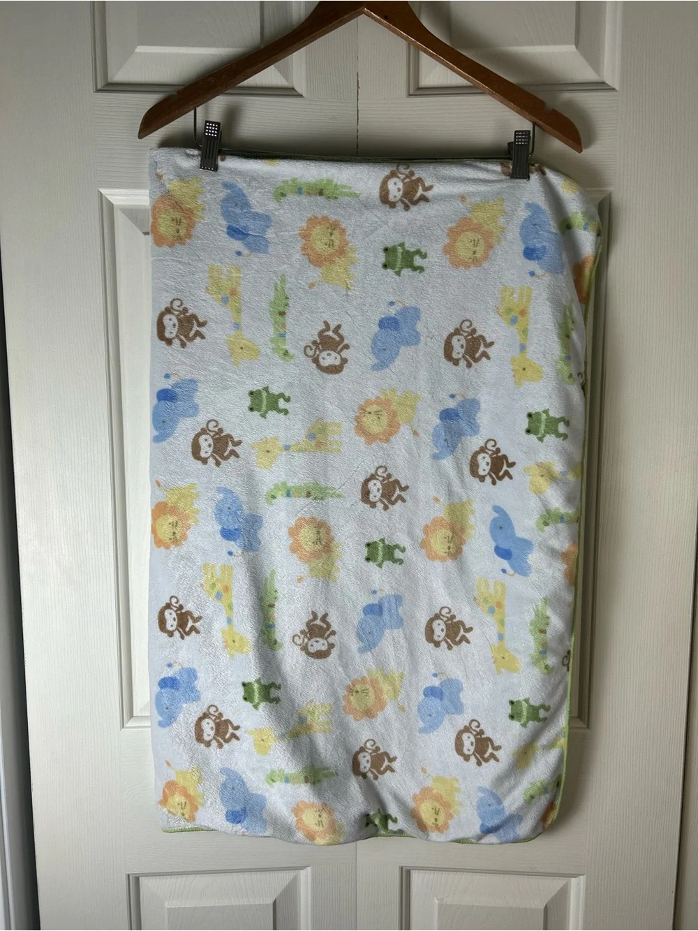 Child of Mine by Carter's Green Animals Baby Blanket Lion Elephant Monkey Frog
